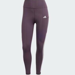 Adidas Leggings Womens M Purple Tight Fit High Rise 7/8 Style Training Pants